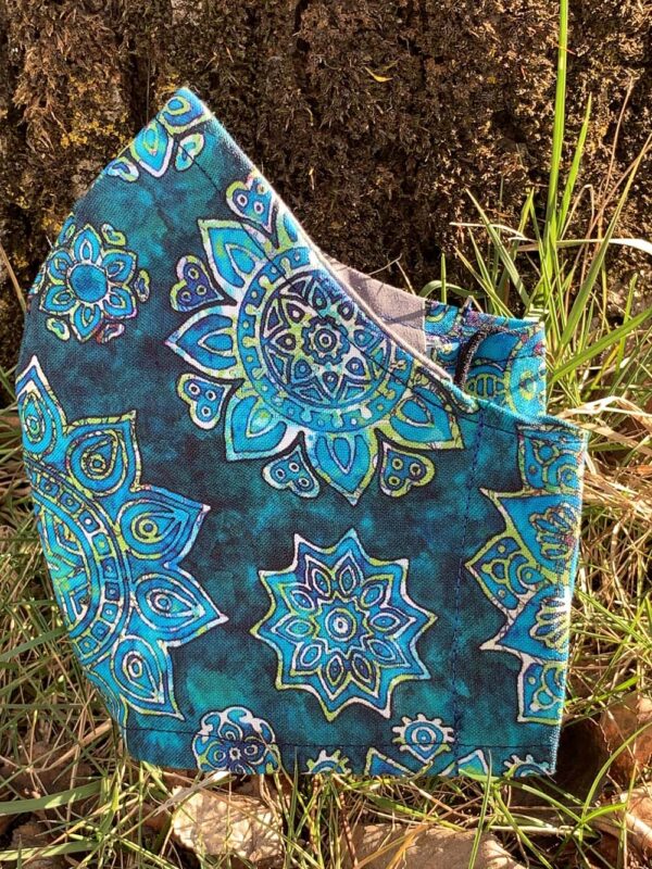 Turquoise Batik face mask