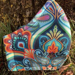 Bright paisley batik face mask