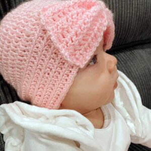 Big Bow Pink Sparkly Turban for Baby