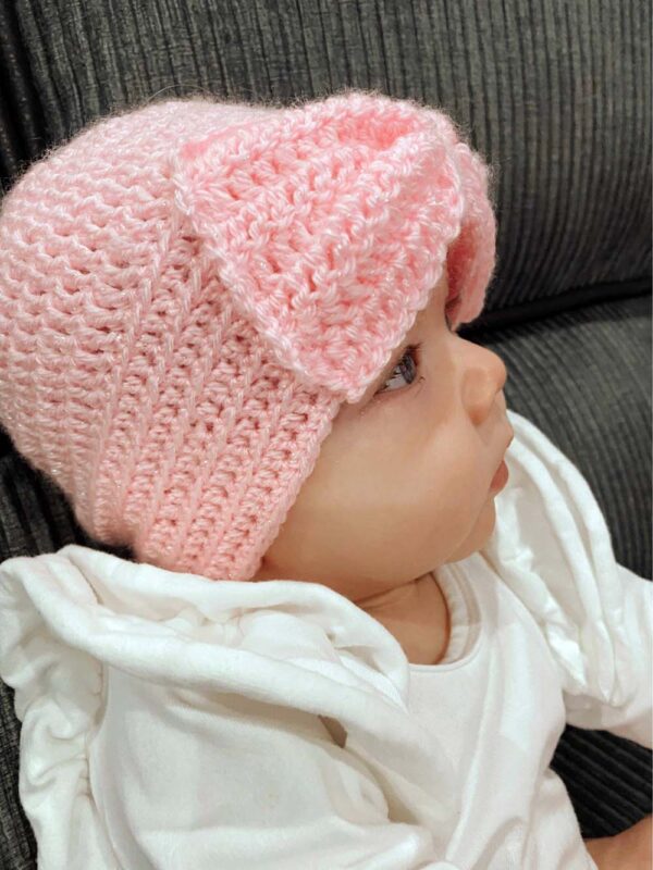 Big Bow Pink Sparkly Turban for Baby