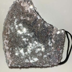 Special Occasion Face Mask Silver Sequins