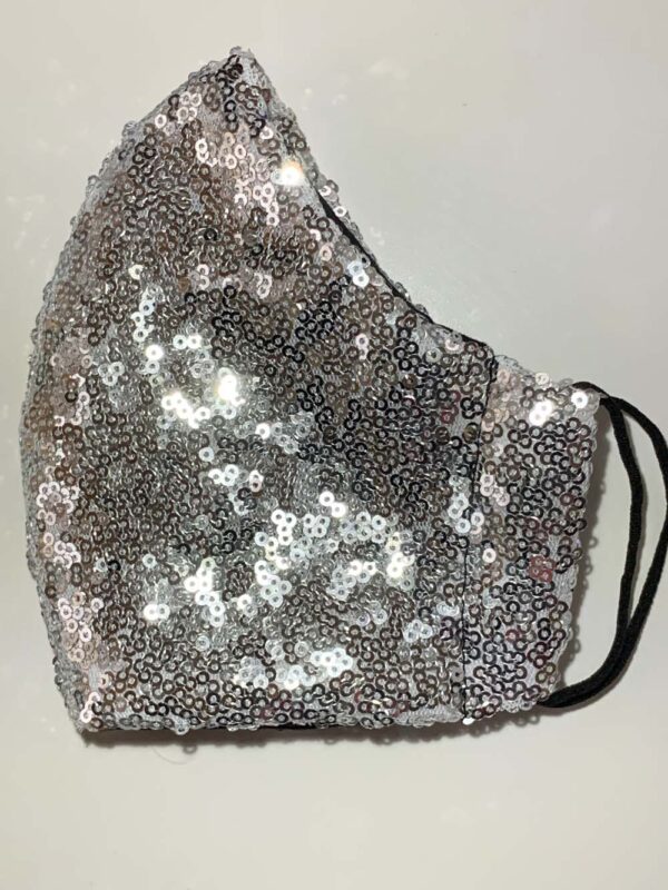 Special Occasion Face Mask Silver Sequins