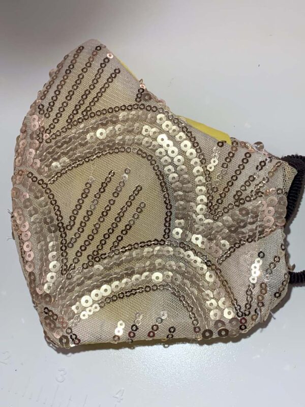 Special Occasion Face Mask Gold Sequin