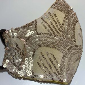 Special Occasion Face Mask Gold Sequin