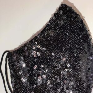 Special Occasion Face Mask Black Sequins