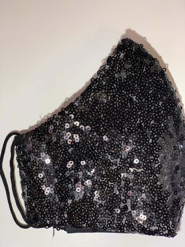 Special Occasion Face Mask Black Sequins