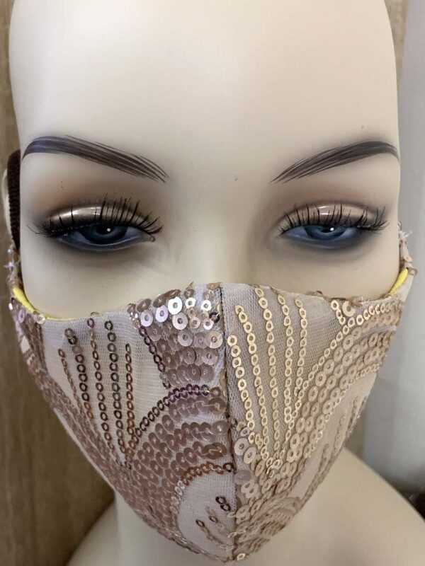 Special Occasion Face Mask Gold Sequin