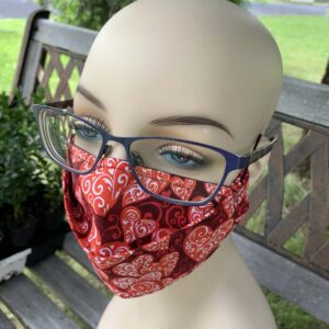 Red Hearts No Fog 3D Face Mask